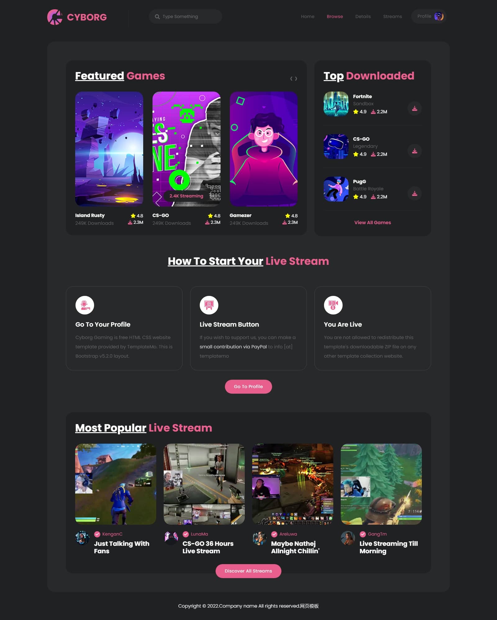 D1215 【HTML5模板】热门游戏体验宣传网站源码-爆品源码网